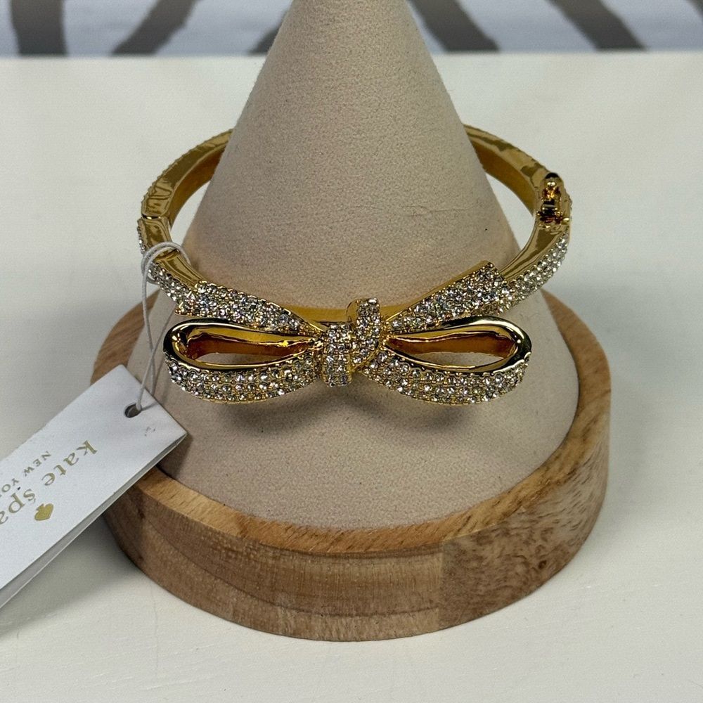 NWT Kate Spade Finishing Touch Goldtone Rhinestone Hinge Bracelet RARE